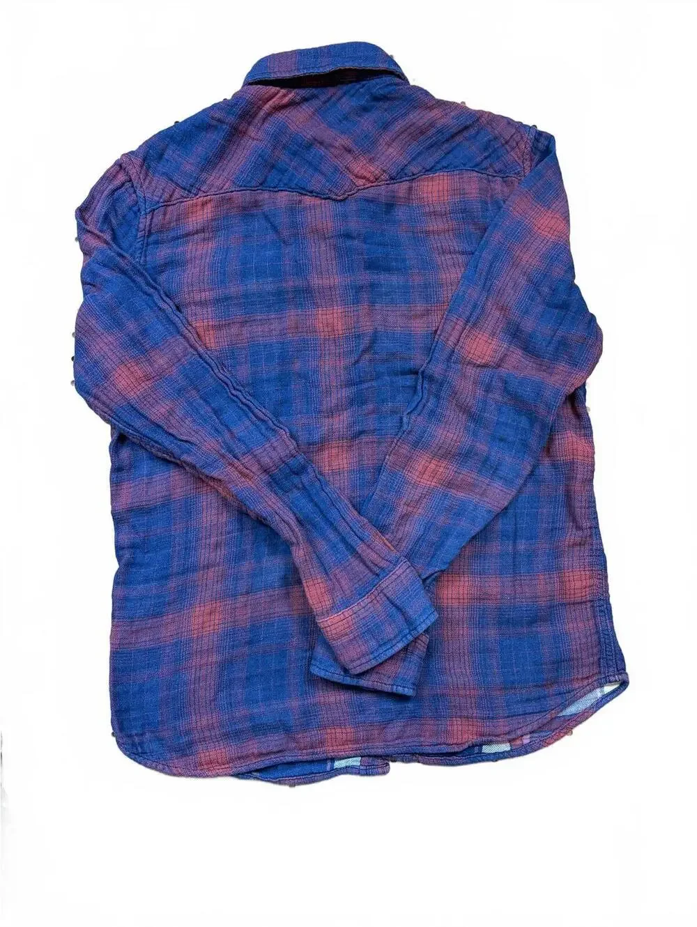 True Relgion Slim red and blue flannel Medium